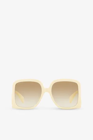 Gucci Womens Gc002056 Gg1326S Rectangle-Frame Acetate Sunglasses