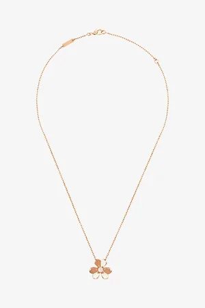 Van cleef Frivole Small 18ct Rose-Gold and 0.08ct Diamond Pendant Necklace
