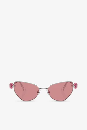 Swarovski Womens Sk7003 Irregular-Frame Metal Sunglasses
