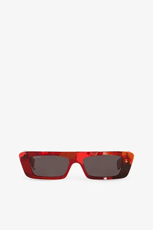 Gucci Womens Gg1625S Rectangle-Frame Acetate Sunglasses