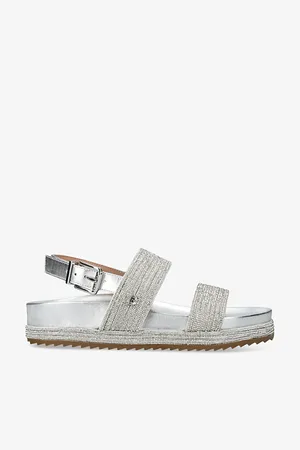 Carvela Womens Gala Crystal-Embellished Woven Sandals