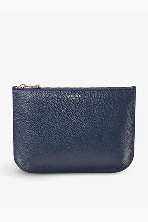 ASPINAL OF LONDON Womens Ella Large Logo-Print Grained-Leather Pouch