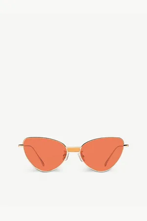 Gentle Monster Womens Chakra 032(Or) Gold-Toned Metal Cat-Eye Sunglasses