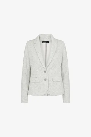 Whistles Womens Slim-Fit Single-Breasted Cotton-Jersey Jacket