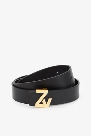 Zadig & Voltaire Womens Logo-Buckle Leather Belt