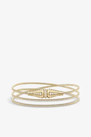 Boucheron Mens Jack De Triple 18ct Yellow- and 1.04ct Round Diamond Bracelet