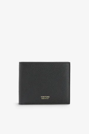 Tom Ford Mens Brand-Print Bi-Fold Leather Wallet