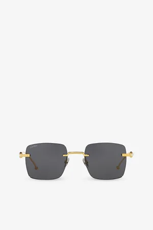 Cartier Womens 6L001668 ct0403S Rectangle-Frame Titanium Sunglasses