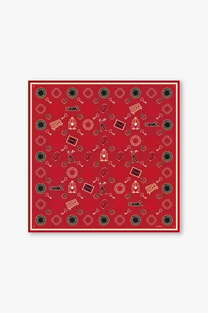 Cartier Womens Diablo De Graphic-Print Silk-Twill Scarf