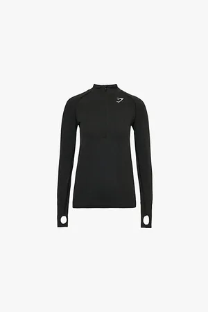 GymShark Womens Vital Seamless 2.0 1/2 Zip Stretch-Woven Top