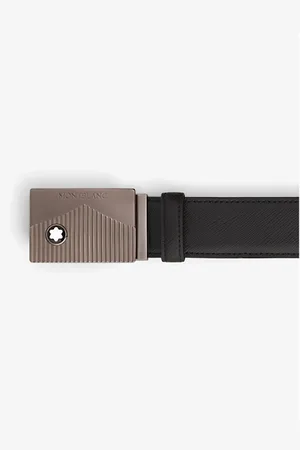 Montblanc Mens Logo-Engraved Buckle Leather Belt