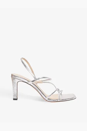 Sandro Womens Faye Metallic Leather Heeled Sandals