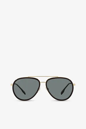 Burberry Be3125 Oliver Pilot-Frame Metal Sunglasses