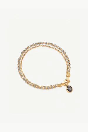 ASTLEY CLARKE Womens Biography 18ct Yellow Gold-Plated Sterling Silver and Labradorite Bracelet
