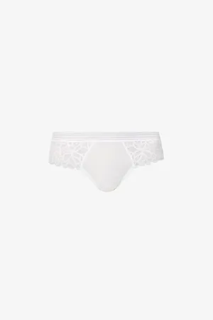 Wacoal Womens Raffiné Mid-Rise Lace Stretch-Lace Thong