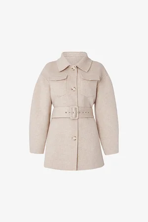 By Malina Womens Joanna Checked Wool-Blend Jacket
