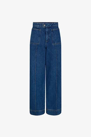 Soeur Womens Harry Wide-Leg High-Rise Jeans