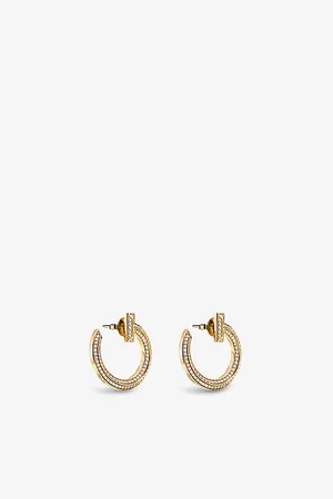 Tiffany & Co. Tiffany T T1 18ct-Gold and 0.48ct Round Brilliant-Cut Diamond Hoop Earrings