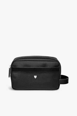 ASPINAL OF LONDON Mens Logo-Embellished Zipped Woven Wash Bag
