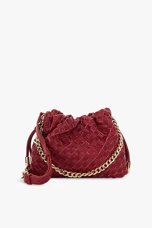 Dune Womens Primrose Small Woven-Leather Shoulder Bag