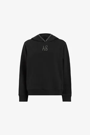 AllSaints Womens Pippa Scorpion-Embroidered Relaxed-Fit Organic-Cotton Hoody