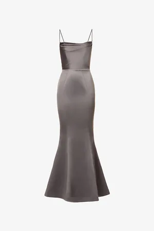 House Of Cb Womens Violette Fishtail-Hem Woven Maxi Dress