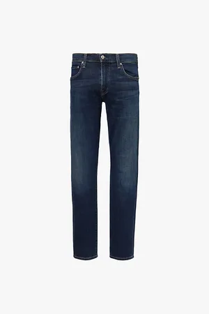 Citizens of Humanity Mens London Slim-Fit Tapered-Leg Mid-Rise Stretch-Denim and Cashmere Jeans