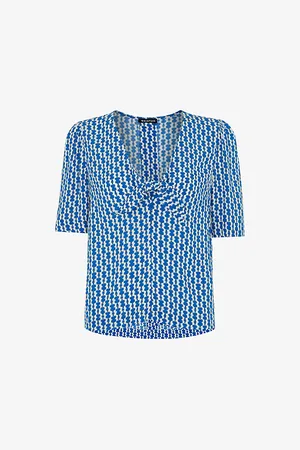 Whistles Womens Geometric-Print Woven Top