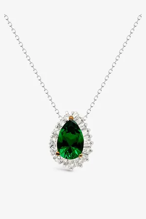 CARAT* London Womens Eleanor Sterling- and Cubic Zirconia Pendant Necklace