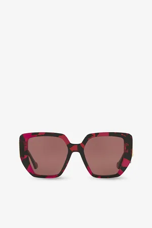 Gucci Womens Gc001595 Gg0956S Rectangle-Frame Acetate Sunglasses