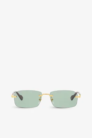 Gucci Womens Gc001968 Gg1221S Rectangle-Frame Polyamide Sunglasses