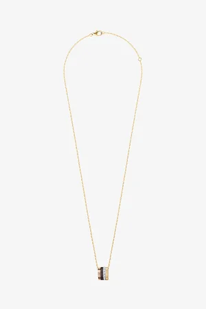 Boucheron Mens Quatre Classique 18ct Yellow-, White- Brown and Rose-Gold and 0.24ct Brilliant-Cut Pendant Necklace