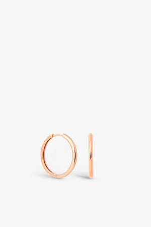 Astrid & Miyu Womens Simple 18ct -Plated Sterling-Silver Hoop Earrings