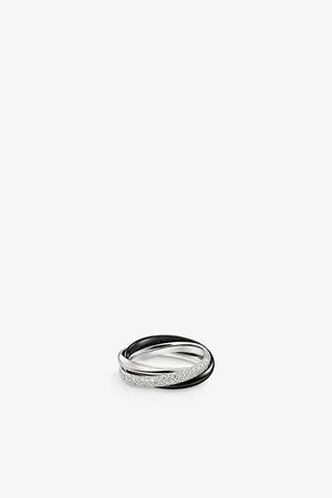 Cartier Trinity Small 18ct White-Gold, Ceramic and 0.46ct Brilliant-Cut Diamond Ring