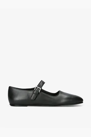 The Row Womens Ava Mary-Jane Leather Ballet Flats