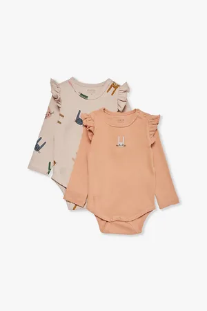 Liewood Yanni Bunny-Pattern Ruffle-Trim Cotton Jersey Set 1-12 Months