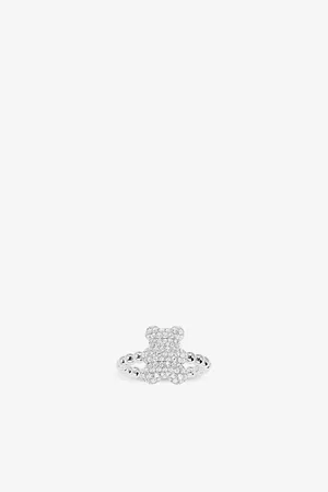 APM Monaco Womens Yummy Baby Snow Sterling- and Zirconia Ring