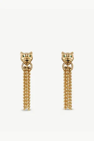 Cartier Panthère De 18ct Yellow-Gold, Garnet, Onyx and Diamond Earrings