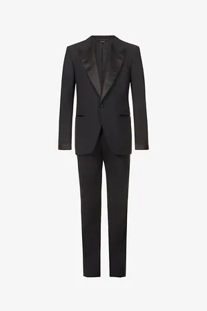 Tom Ford Mens Shelton-Fit Single-Breasted Wool-Blend Evening Suit