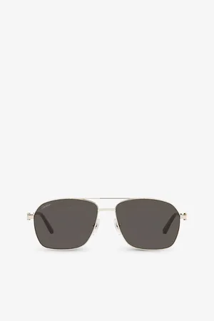 Cartier Womens ct0306S Aviator-Frame Metal Sunglasses