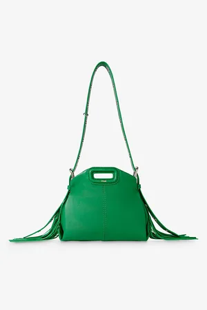 Maje Womens Miss M Mini Logo-Embossed Leather Shoulder Bag