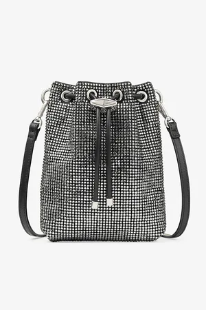 Jimmy Choo Womens Cinch Mini Crystal-Embellished Satin Cross-Body Bag