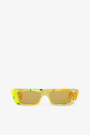 Gucci Womens Gg1625S Rectangle-Frame Acetate Sunglasses