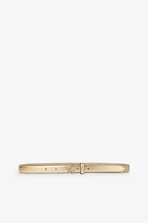 Jimmy Choo Womens Helina Brand-Plaque Mini Leather Belt