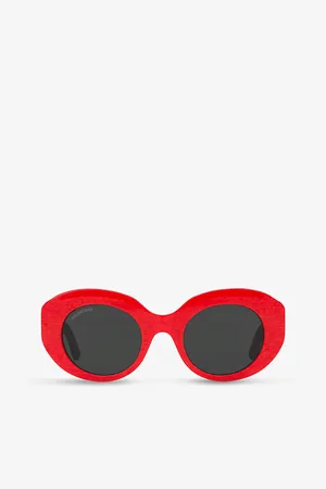 Balenciaga Womens Bb0235S Round-Frame Acetate Sunglasses