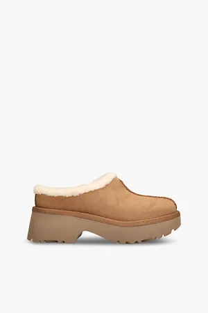 UGG Womens New Height Cozy Suede and Shearling Clogs