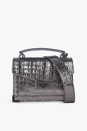 The Kooples Womens Emily Small Crocodile-Embossed Leather Cross-Body Bag