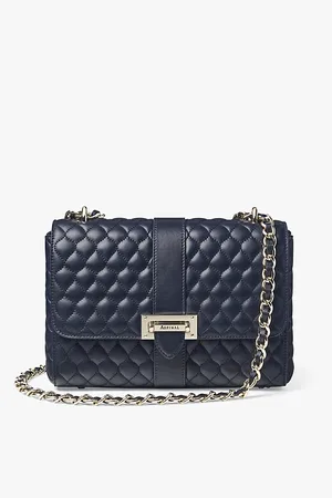 ASPINAL OF LONDON Womens Lottie Branded-Hardware Quilted Leather Shoulder Bag