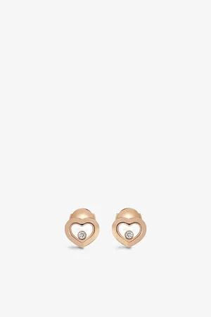 Chopard Happy Diamonds 18ct Rose-Gold and 0.10ct Diamond Earrings