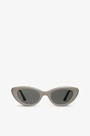 Gentle Monster Womens Conic G10 Cat-Eye Branded Arm Acetate Sunglasses